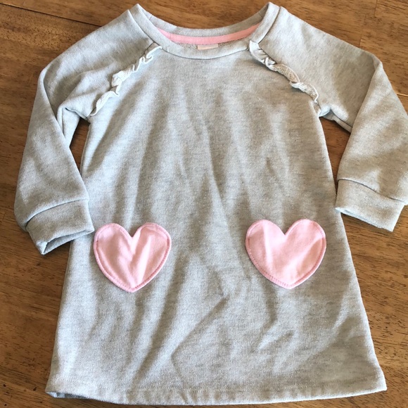 Glitter Grey & Pink Girls Sweater Dress💗 - Picture 1 of 6